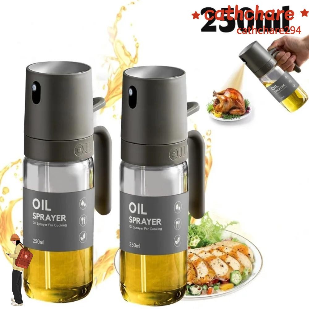 CATHCHARE294 ขวดสเปรย์น้ํามัน, แก้ว Atomized State Kitchen Oil Control ขวด, ทนทานขนาดใหญ่ความจุในครัวเรือน 250ML หม้อน้ํามันแก้วสําหรับ Air Fryer Salad