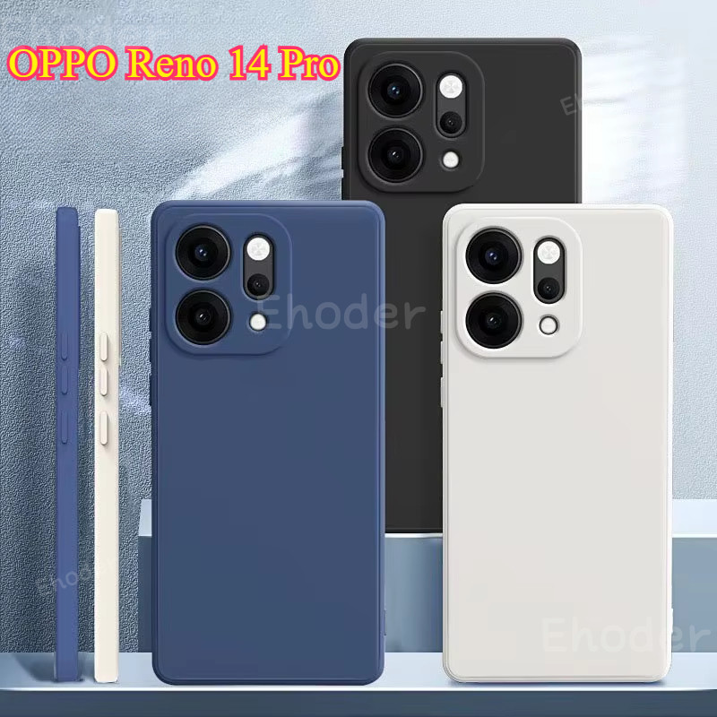 ซิลิโคนเหลวปลอกยางสําหรับ OPPO Reno 14 Pro 14F 4G 5G 2025 เคสโทรศัพท์สแควร์ Soft Covor สําหรับ Reno1