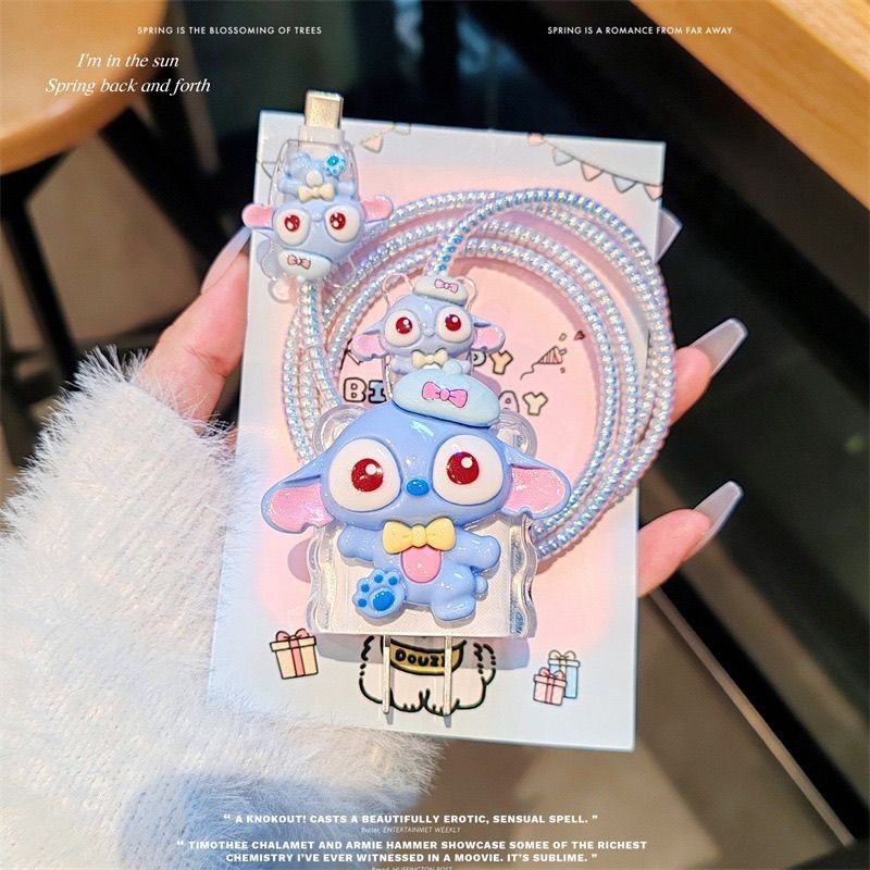 น่ารัก Stitch Charger Protector สําหรับ VIVO 18W V1820L0E0 VIVO Y22S Charger case 33W 80W ชาร์จ Powe