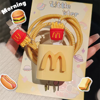 M French Fries Apple Charger ฝาครอบป้องกัน 20w สายเคเบิลข้อมูล Anti Break เหมาะสําหรับ iPhone 13/14/15/16