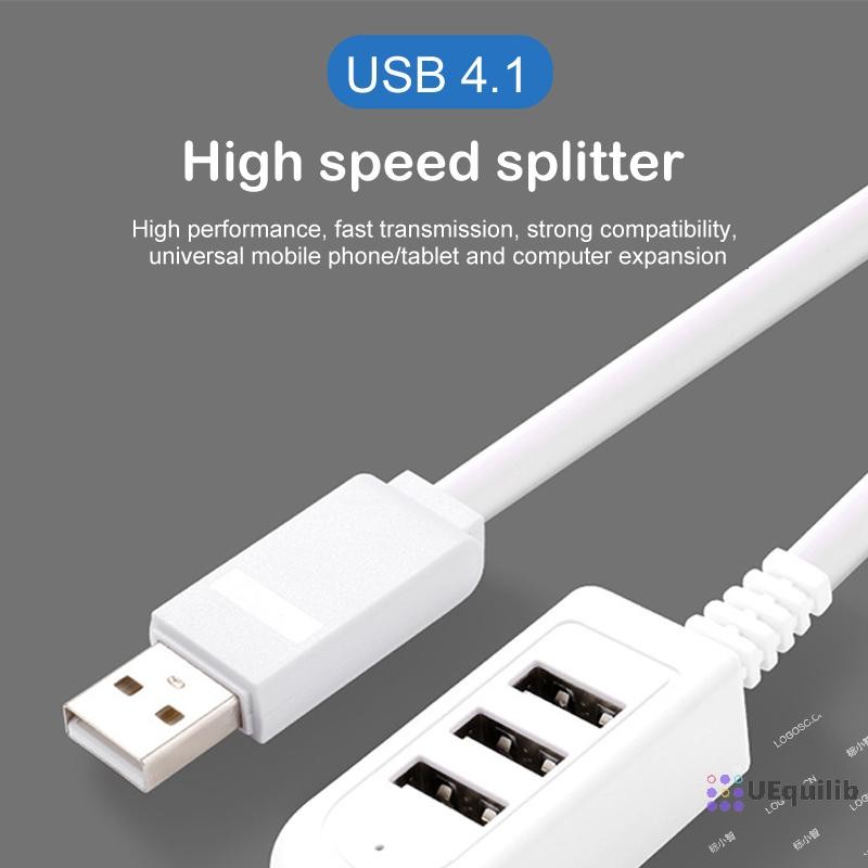 Uequilib 1.2M สาย USB Extension Charger Line Hub More Than Splitter สไตล์ใหม่ 3 USB HUB สายชาร์จ Fast Charge USB Extension ใหม่