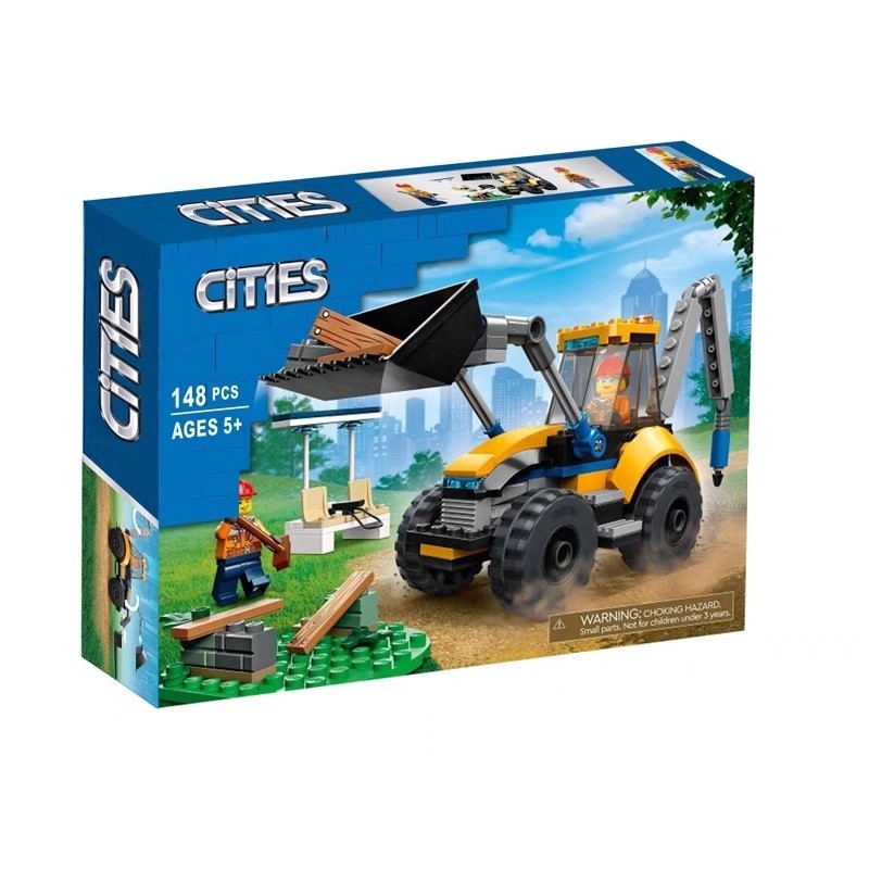 City Series ใช้งานร่วมกับ Lego Building Blocks รถขุดก่อสร้าง 60385 ประกอบวิศวกรรมยานพาหนะ Crane ของเ