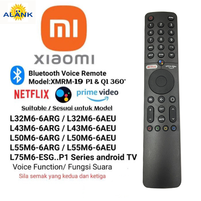 เหมาะสําหรับ XIAOMI LCD TV รีโมทคอนโทรลเสียง XMRM-19 L43M6-6AEU/L50M6-6AEU/L55M6-6AEU, Mi TV P1/Q1