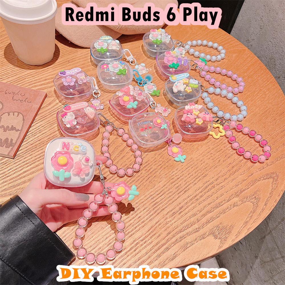 READY STOCK!นําไปใช้กับ Redmi Buds 6 Play เคส Case เคสหูฟัง DIY การ์ตูนสร้างสรรค์ ซิลิโคนนุ่ม เคส เคสหูฟัง