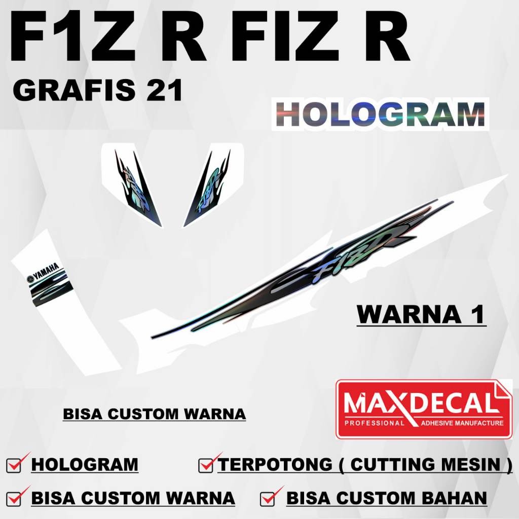 HOLOGRAM สติ๊กเกอร์ HOLOGRAM STRIPING สติ๊กเกอร์ Yamaha Fiz r F1z r Fiz r กราฟิก 21 - สติ๊กเกอร์รูปล