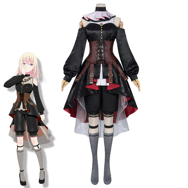 Ave Mujica Misumi Uika คอสเพลย์ชุดทางการ BanG Dream! กิตارิสต์ Doloris เครื่องแต่งกายอะนิเมะสำหรับฮา