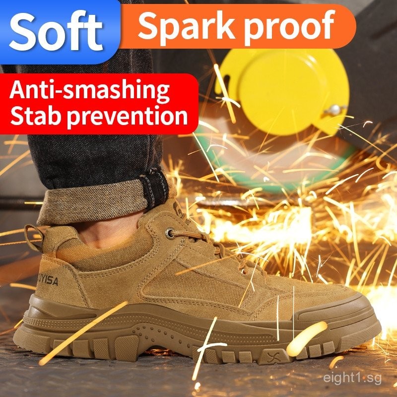 Safety Anti-Collision ทํางานเชื่อมรองเท้าแฟชั่นทนความร้อน Fire-Resistant Steel Toes Casual สไตล์ CN 
