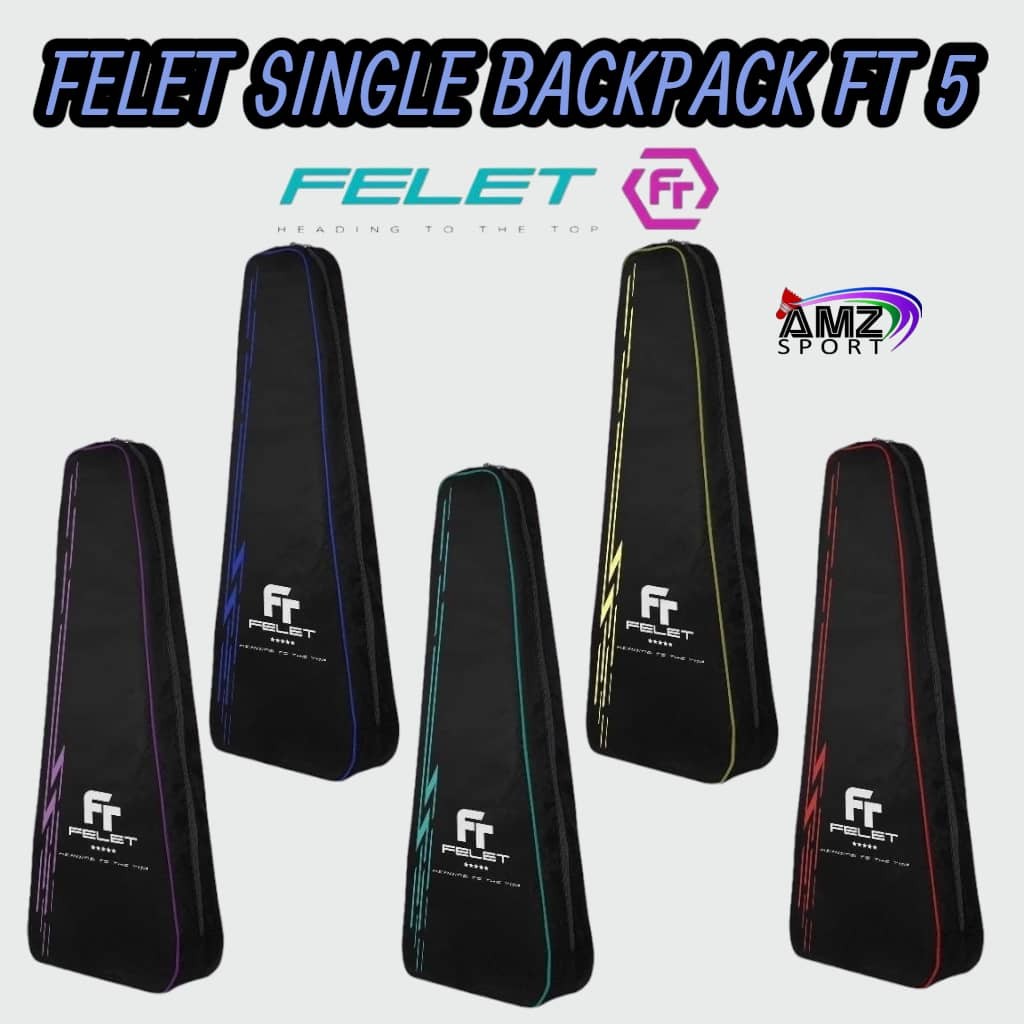 FELET FT 5 Single Back Pack Cover กระเป๋าแบดมินตันใหม่