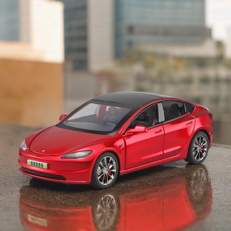 [รุ่นปี 2025] รถยนต์โมเดลโลหะ เทสลา Model 3 รถของเล่นสำหรับเด็กชาย
