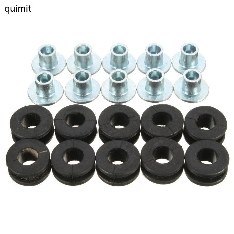 Quim 10 ชิ้นรถจักรยานยนต์ Grommet Fairing Bolt Bushing ยางความดันบรรเทาเบาะ