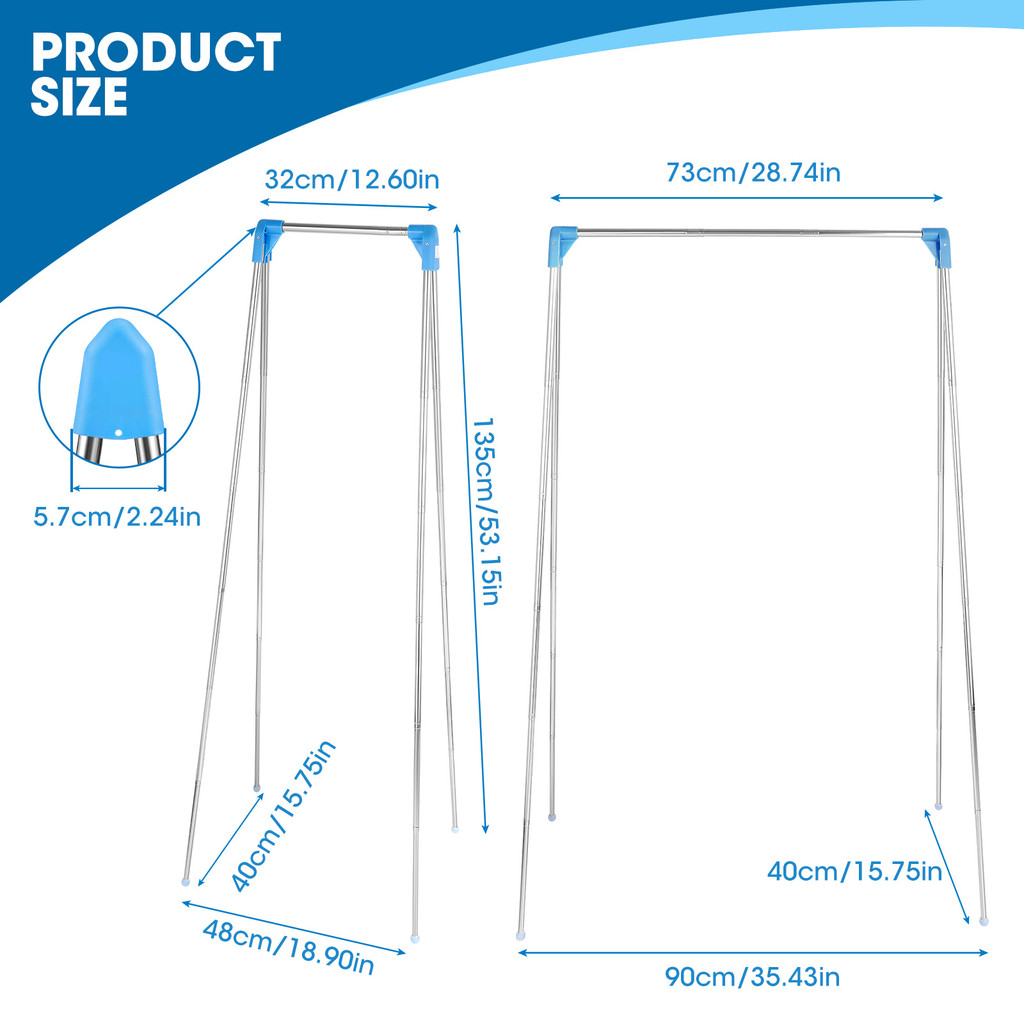 【จัดส่งท้องถิ่น】เอจี ชั้นวางเสื้อผ้าเดินทางแบบพกพา,13-28นิ้วหดราวตากผ้า,พับตั้งพื้นไม้แขวนเสื้อ,ราวตากผ้าสําหรับบ้านซักรีดตั้งแคมป์ท่องเที่ยวกลางแจ
