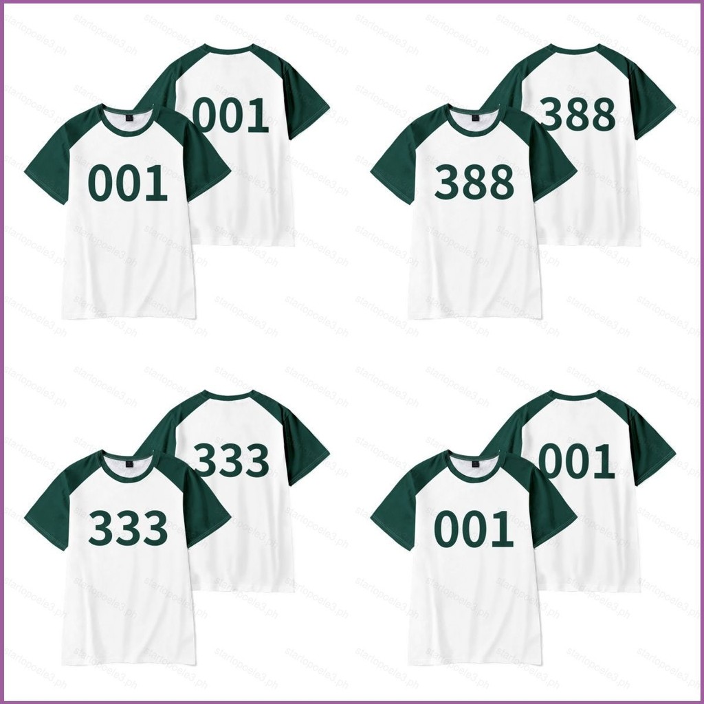 Ellen Squid Game Season 2 หมายเลข 388 001 333 เสื้อยืดฤดูร้อน Anime Short Sleeve Top