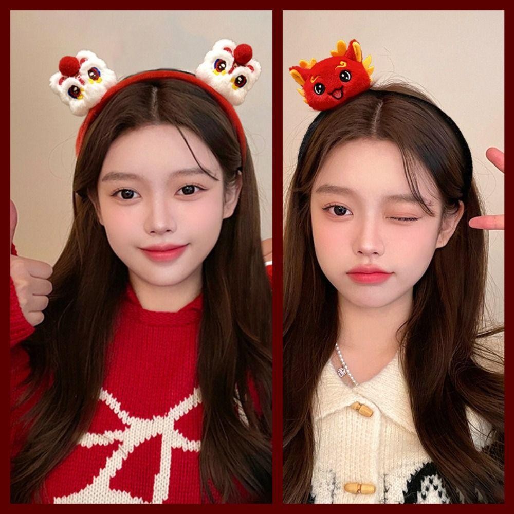 ห่วงผมและหมวกมังกรแดงสไตล์จีน สำหรับงานปาร์ตี้ทำจากผ้าคุณภาพดี - รูปที่ 5