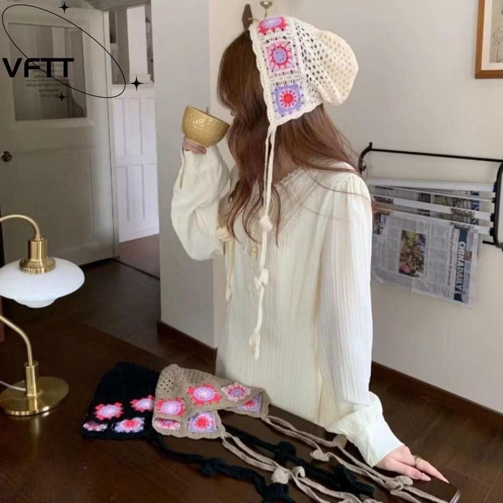 DEP-หมวกไหมพรมถักลายน่ารัก แฟชั่นมาใหม่(พร้อมส่งจากไทย)