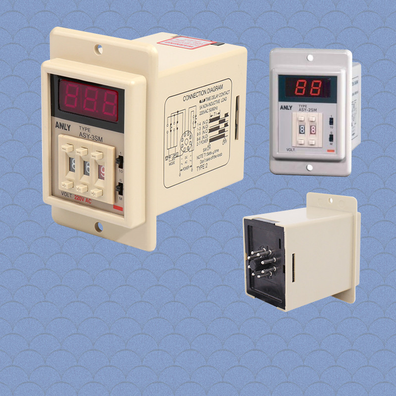 Asy-3sm ASY-2SM ASY-3D ASY-2D รีเลย์เวลา ANLY-2SM จับเวลา 999 จับเวลา 220V Multi-Timer 24V วินาที S Ann