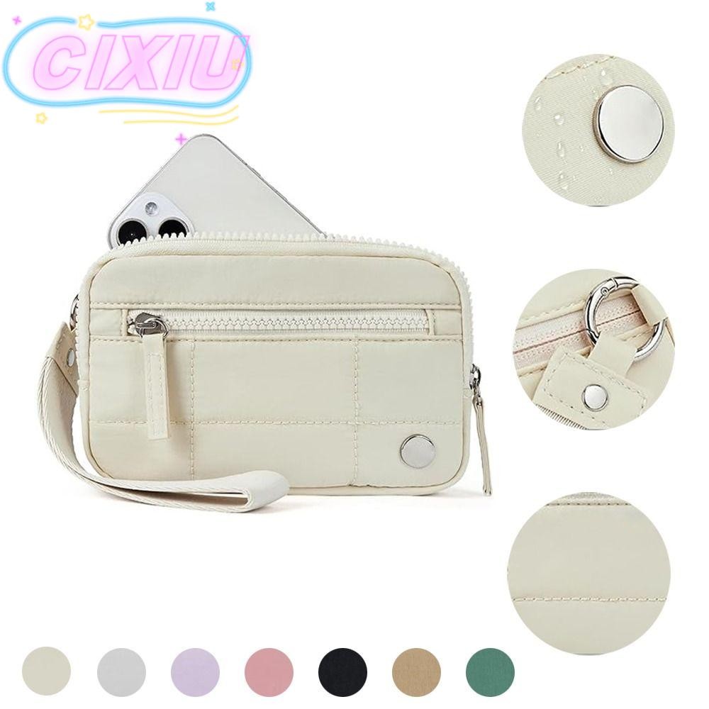 Cixiu Wristlet Wallets, Nylon Ultra-light Wrist Bag, Hot Fluffy with 3 Zipper Waterproof Handbag Woman