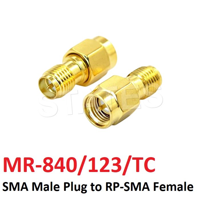 SMA Male Plug to RP-SMA Female Connector - MR-840/123/TC