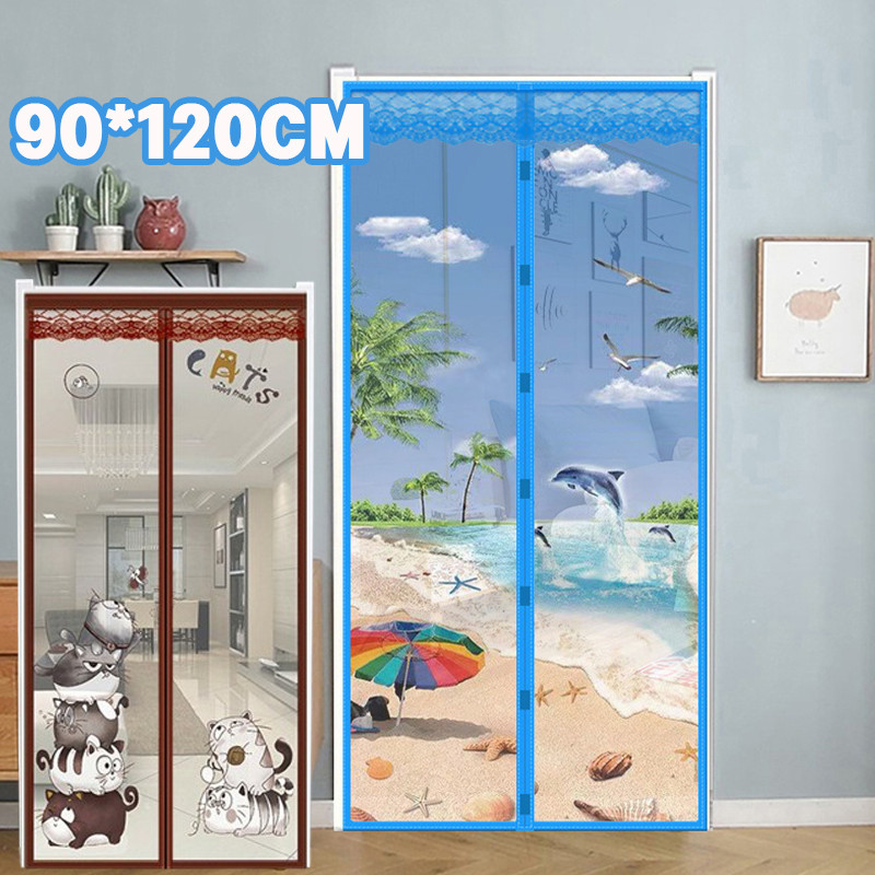 ม่านประตู 100*210cm มุ้งลวดแม่เหล็ก ประตูกันยุง ติดตั้งง่าย ห้องครัวห้องนอนห้องน้ำ ม่านติดประ
