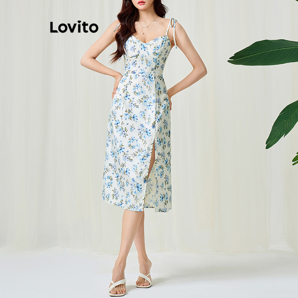 Lovito ชุดเดรสลายดอกไม้เล็ก ๆ สำหรับผู้หญิง L116MD059