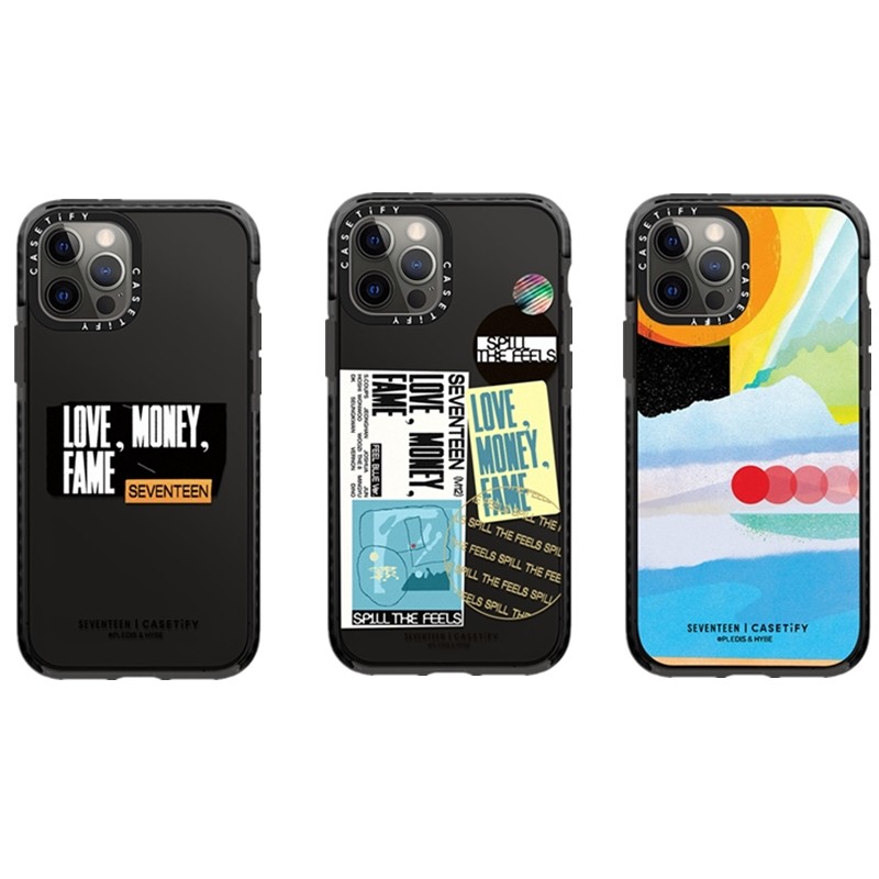 Caseti SEVENTEEN Soft Case สําหรับ iPhone 16 15 14 Plus 11 12 13 Pro Max กันกระแทกสีดํา TPU ซิลิโคนปลอก