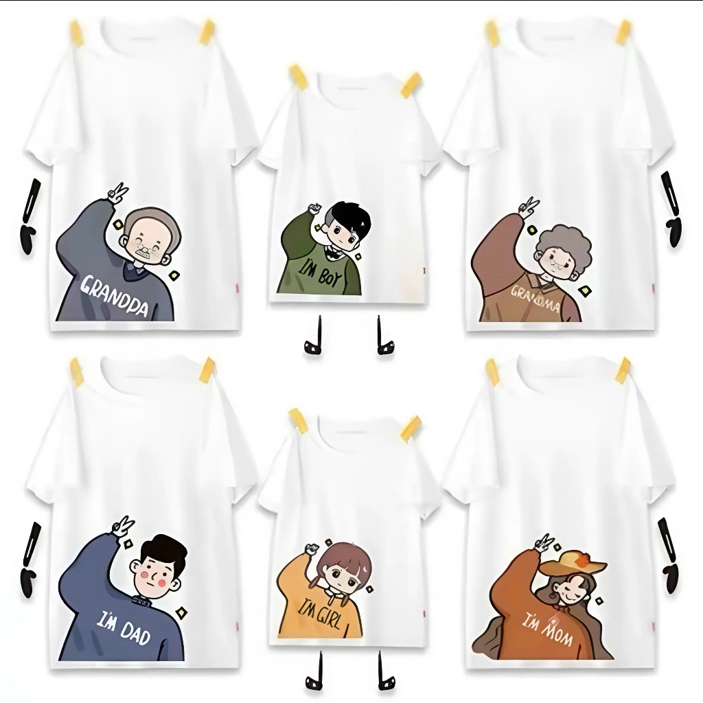 พร้อมส่ง&COD RINA STUDIO เสื้อเชิ้ตชุดครอบครัวรุ่นที่ 3 ยืดนุ่มสีขาวละเอียดอ่อนกับเสื้อยืดคอกลมแขนสั้นน่ารัก