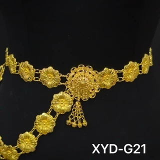 เครืองประดับโบราณเข็มขัดดอกไม้อีสานชุดล้านนาไทหัวเข็มขัดเงินโบราณสีทองthai belts