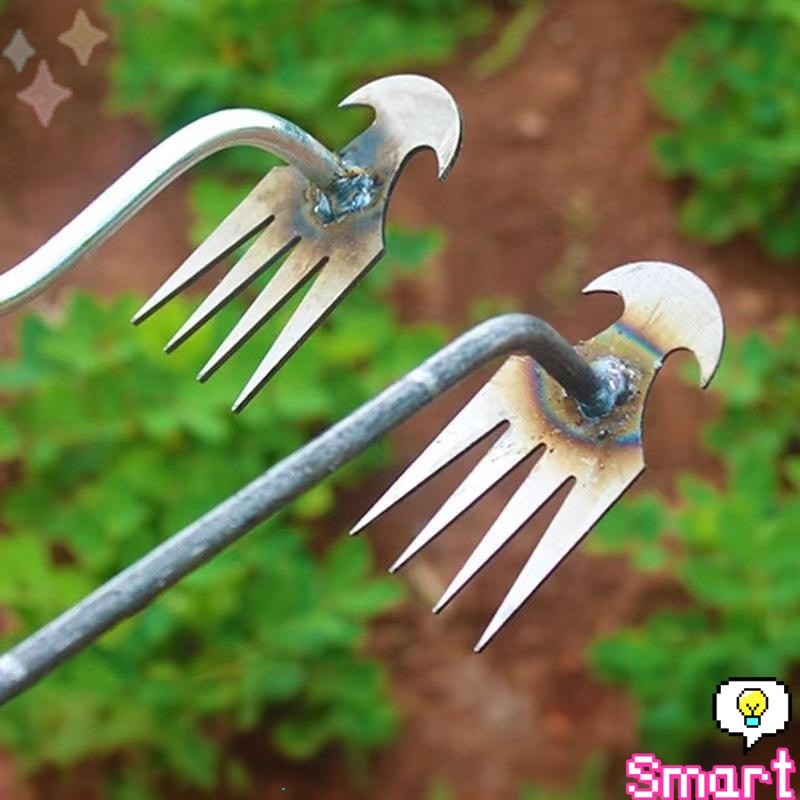 SMART【มีสินค้าในสต๊อก】 คราดเก็บหญ้า แบบ mini อุปกรณ์ทำสวน  คราดเหล็ก หัวคู่จอบขุดดิน 4 ฟัน ขุดหญ้า ขุดดิน rake – โปรปัง
