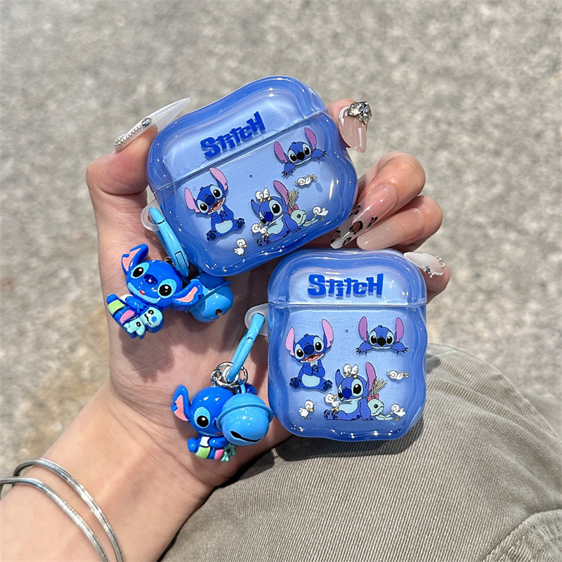 Stitch สําหรับ Airpods 1/2 3 Pro Pro2 pro3 Airpods4 ชุดหูฟังไร้สายบลูทูธป้องกันกรณี AirPods Pro i3 i4 pro3 หูฟังป้องกันกรณี