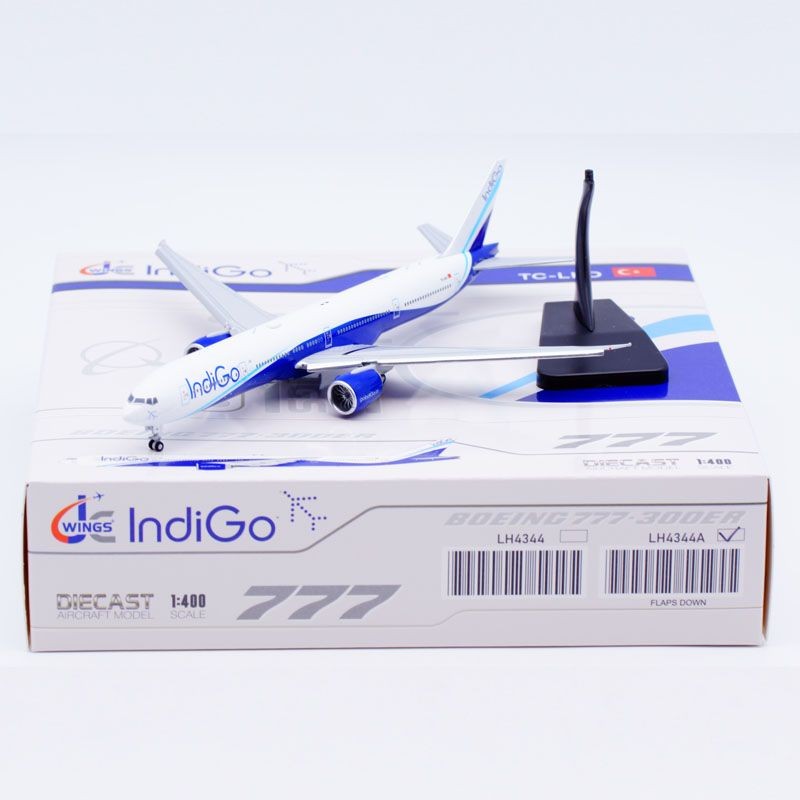 JC Wing1: 400 โมเดลเครื่องบินโลหะผสมอินเดีย IndiGo B777-300ER TC-LKD Wing