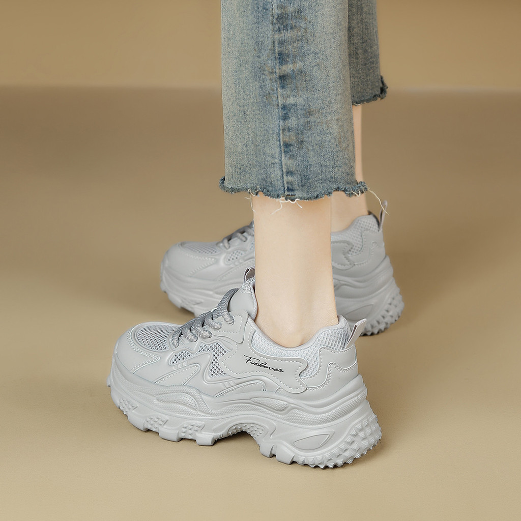 FOXER รองเท้ากีฬาผู้หญิงแฟชั่น เพิ่มความสูงดูดซับแรงกระแทกต้านเชื้อแบคทีเรีย ระบ