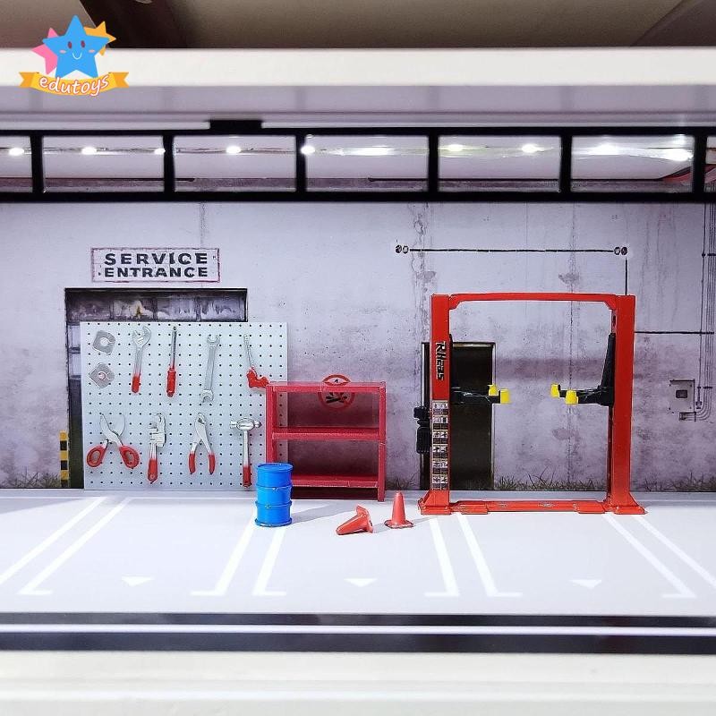 [Edstars] 1/64 Scale Diorama อุปกรณ์โรงรถซ่อมเครื่องมือ Pegboard ยกโครง 14 ชิ้น/เซ็ตคอนเทนเนอร์ฉากรุ่น Workshop