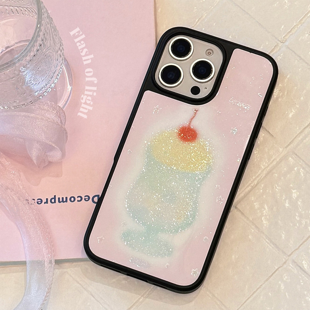 ถ้วยน้ํากลิตเตอร์กรอบสีดํา TPU สําหรับ apple iphone11 12 13 14 15 16pro max plus