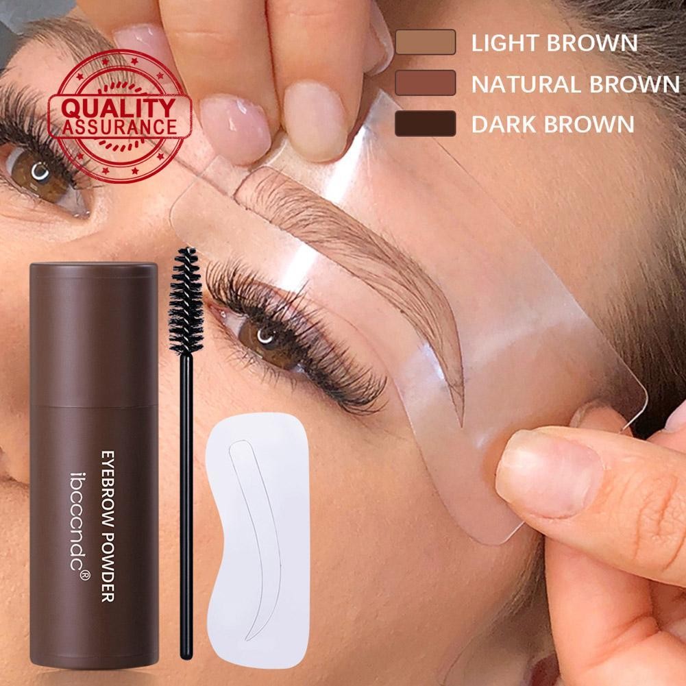 Eyebrow Stencil Kit One Step Shaping Brow Powder แต่งหน้า 10 ลายฉลุแบบใช้ซ้ําได้ O9p4