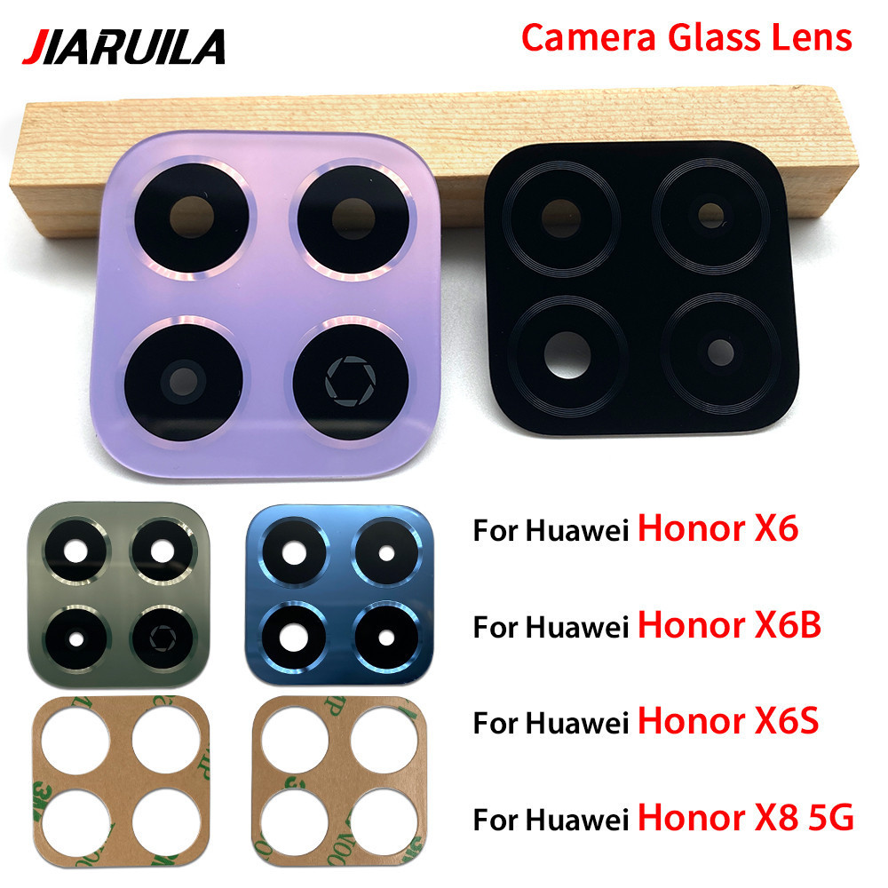 เลนส์กระจกกล้องหลังด้านหลังสําหรับ Huawei Honor X6 X6S X6B X8 5G เปลี่ยนด้วยสติ๊กเกอร์กาว