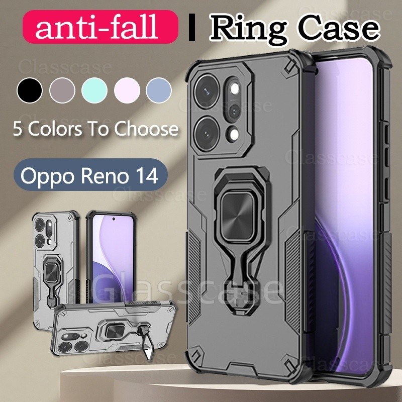 Oppo Reno 14 2025 สําหรับ Oppo Reno 14 1 4 Pro 14Pro Reno14 Reno14Pro OppoReno14 โลหะเกราะแหวนเคสโทร