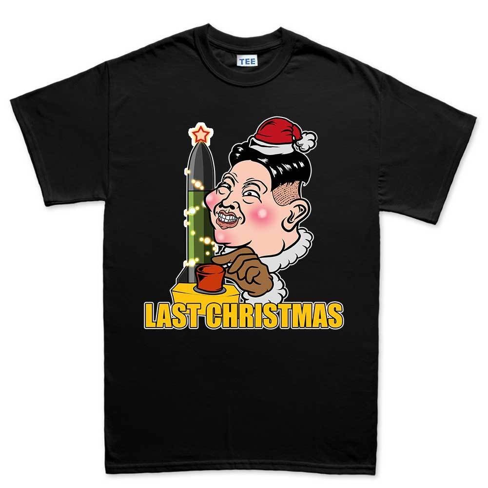 Kim Jong Un Last Christmas Xmas เสื้อยืดบุรุษใหม่เสื้อยืดด้านบน