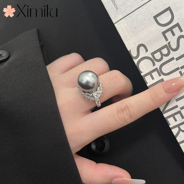 ⭐French Elegant Temperament Two-Color Pearl Ring Female Palace All-Match Wedding Jewelry