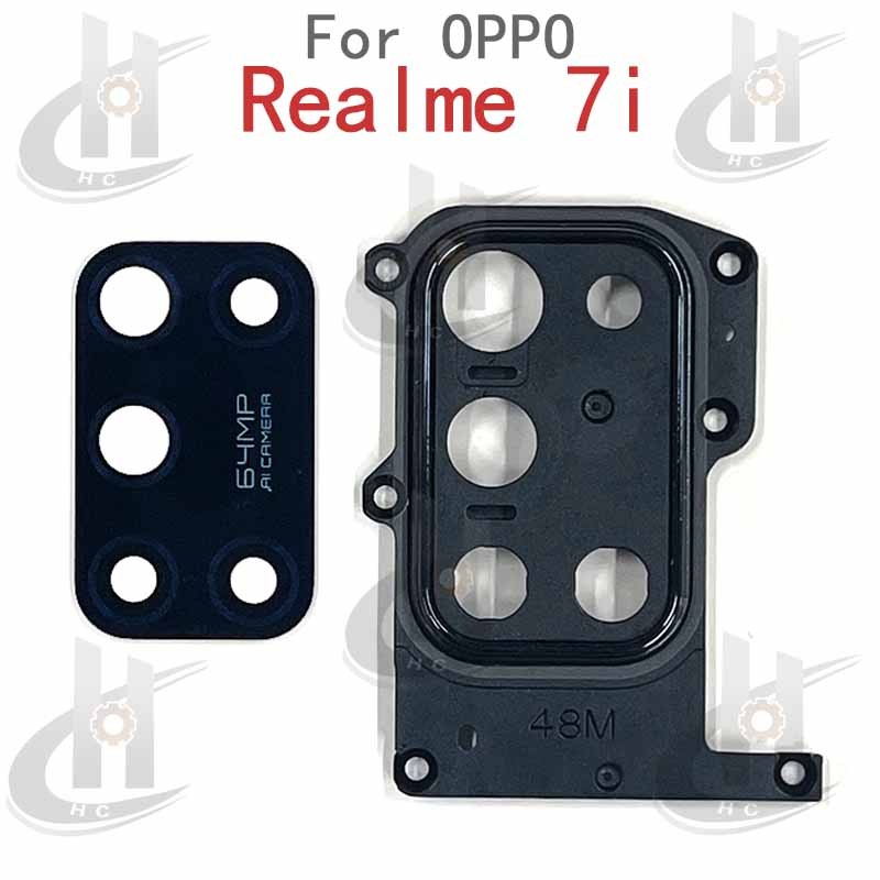 ฝาครอบเลนส์กล้องด้านหลังสําหรับ OPPO Realme 7i RMX2103 เลนส์กล้องด้านหลังพร้อมกรอบผู้ถือแหวนอะไหล่