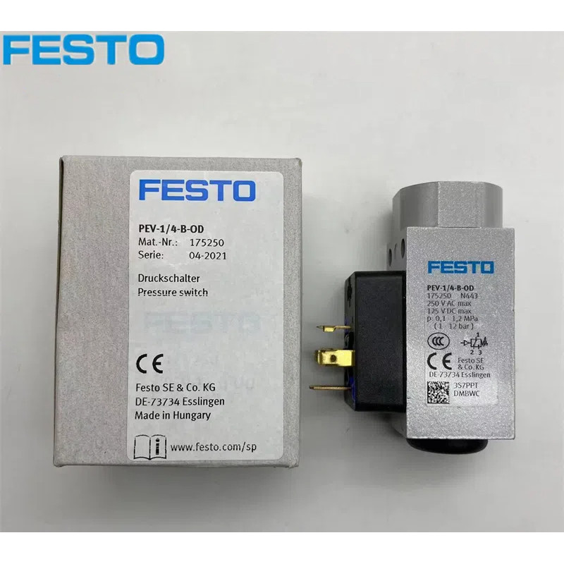 Festo สวิตช์แรงดันพร้อมสต็อกใหม่เอี่ยม PEV-1/4-B-SC-OD-M12 10773 161760 175250 192488