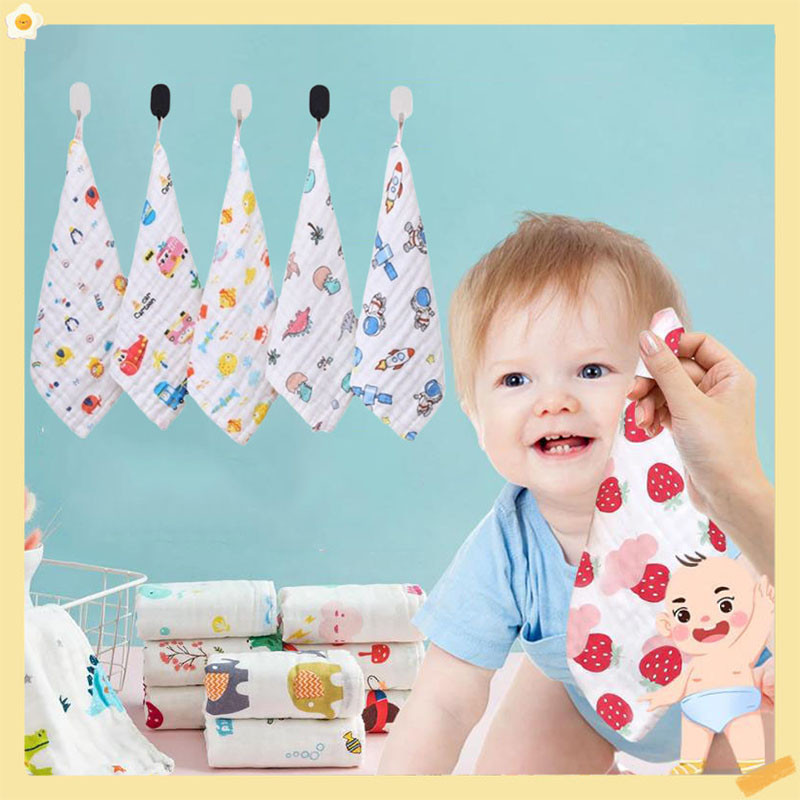 25 X 25 ซม.ผ้าเช็ดหน้าเด็ก 6 ชั้น Saku Tangan ผ้าฝ้ายผ้ากอซนุ่มทารกแรกเกิดผ้าเช็ดตัวซักผ้าผ้า