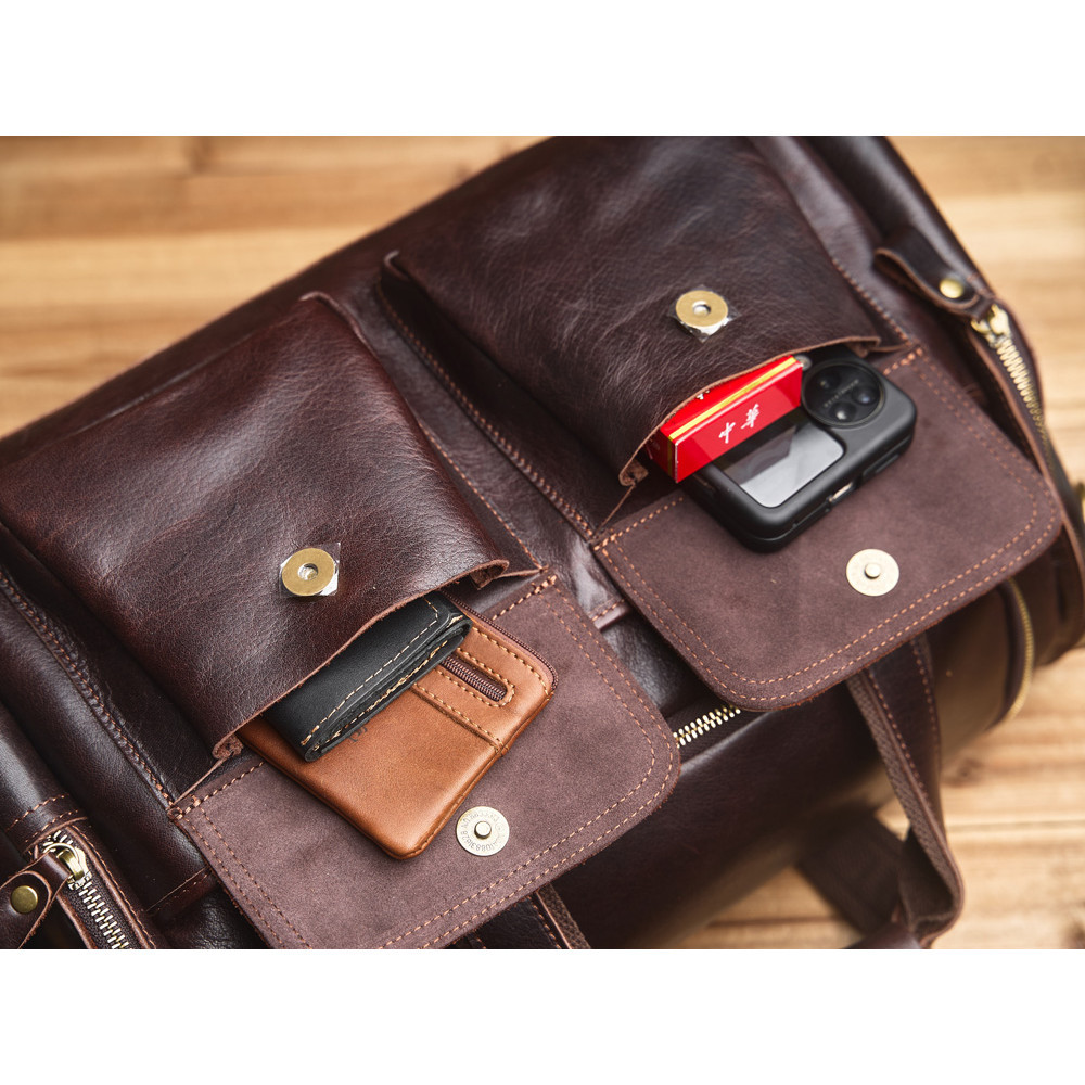 NAVSA หนังแท้ผู้ชาย Retro Duffel กระเป๋าขนาดใหญ่ความจุ First Layer Cowhide กระเป๋าเดินทางระยะทางสั้นแฟชั่นสบายๆ Messen