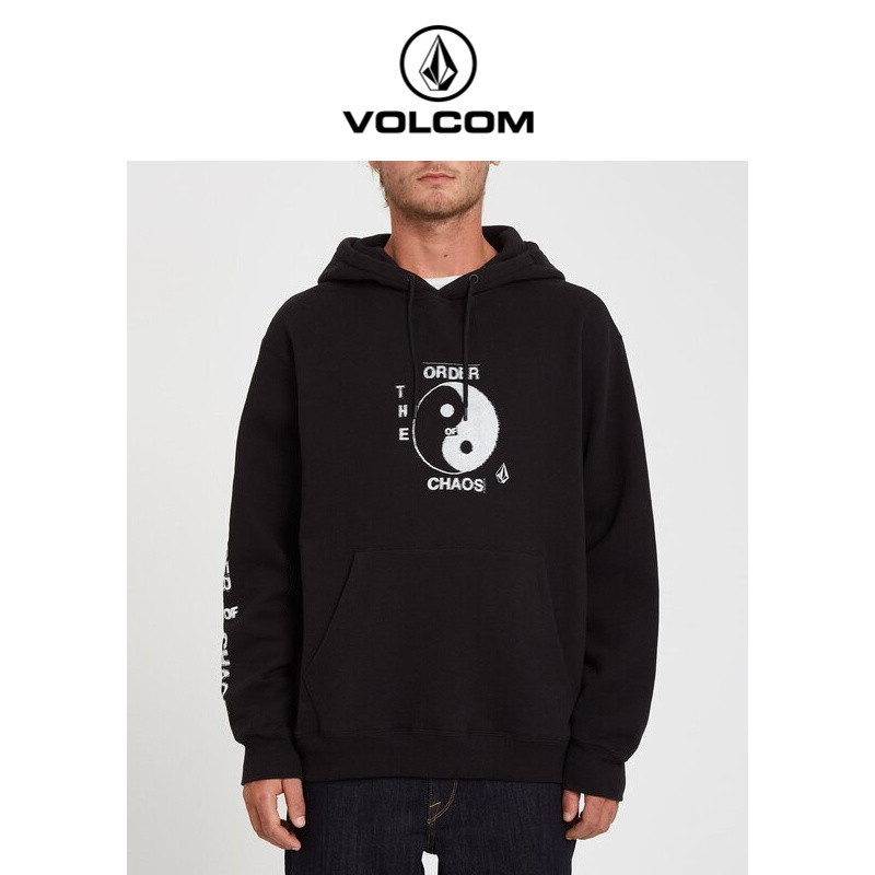 VOLCOM โวลคอม เสื้อกันหนาวมีฮู้ดพิมพ์ลายใหม่สําหรับผู้ชายด้านบน110