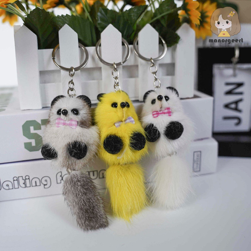 [LO] บุคลิกภาพตุ๊กตา Raccoon Key แหวนนุ่ม Fox ตุ๊กตาพวงกุญแจกระเป๋าแฟชั่นจี้น่ารัก Charm TH