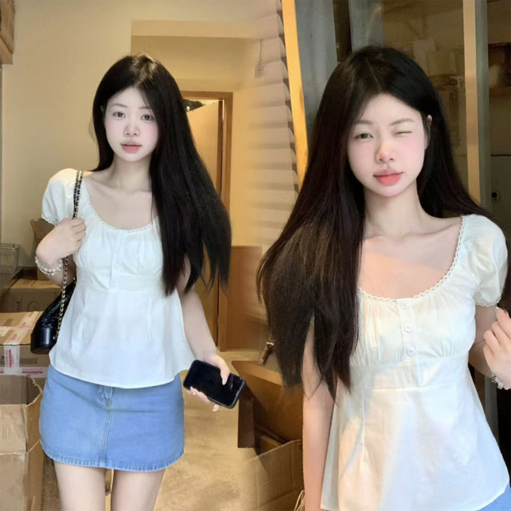 เสื้อยืดแขนสั้นสีขาว ลุคเรียบหรู สไตล์สวยงาม