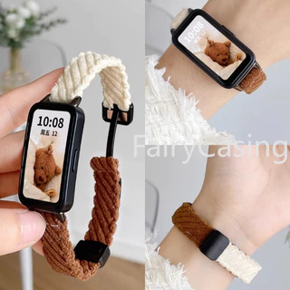 สายรัดผ้าลูกฟูกสําหรับ Huawei Band 11 Pro 10 9 8 NFC อุปกรณ์เสริมเปลี่ยนสายนาฬิกาสําหรับ Huawei Band 9 สายรัดข้อมือแฟชั่น