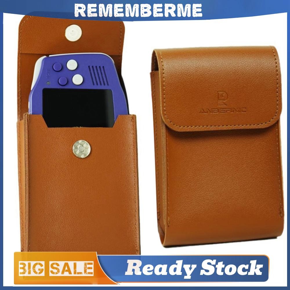 กระเป๋าถือกันกระแทกหนัง PU แบบพกพาสําหรับ Anbernic RG34XX