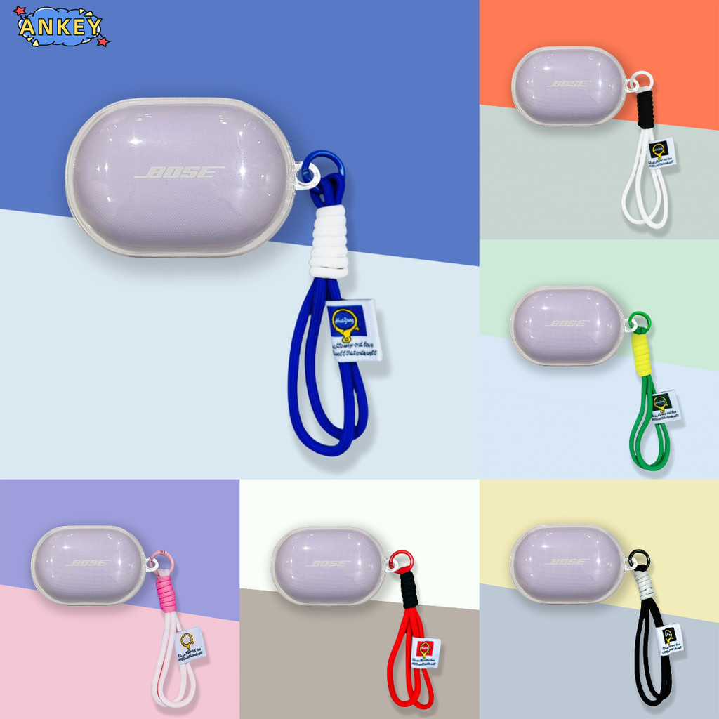 Clear Case for Bose QuietComfort Earbuds 2024 Protective Transparent Lanyard TPU Covers Bluetooth Earphone Shell Headphone Portable Shell