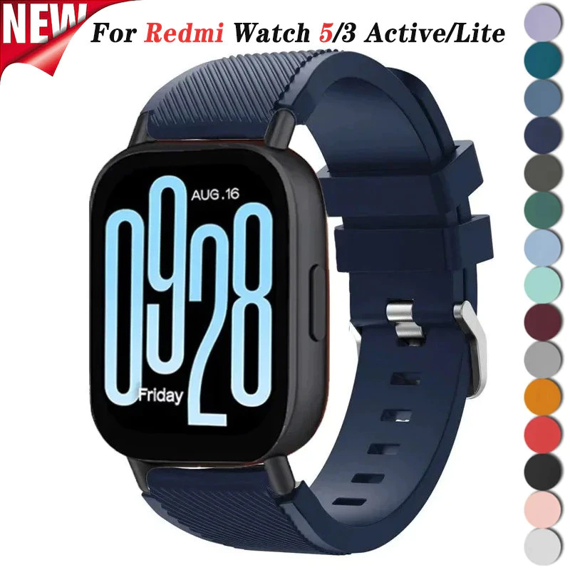 22 มม.ซิลิโคนสําหรับ Redmi Watch 5 Active 5 Lite Smartwatch เปลี่ยนสายนาฬิกากีฬาสําหรับ Redmi Watch 3 Active 3 Lite สายรัดข้อมือ