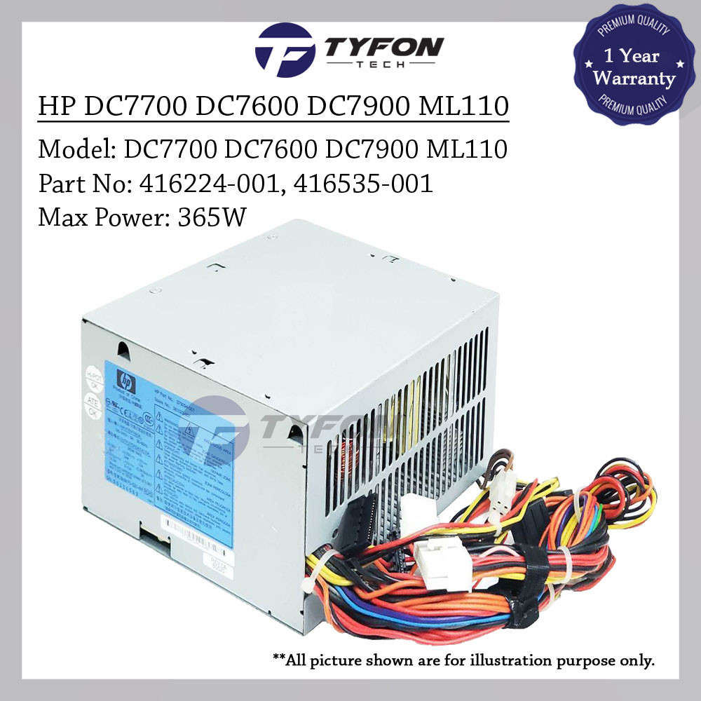 HP DC7700 DC7600 DC7900 ML110 G5 365W แหล่งจ่ายไฟ PSU 416224-001 416535-001 PS-6361-4HFD (ตกแต่งใหม่