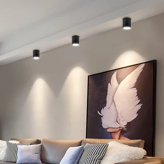 3 สี LED ดาวน์ไลท์ Pin light พื้นผิวติดตั้งโคมไฟเพดาน spot light E27 เปลี่ยนหลอดไฟรอบห้องนอนห้องนั่งเล่น home light